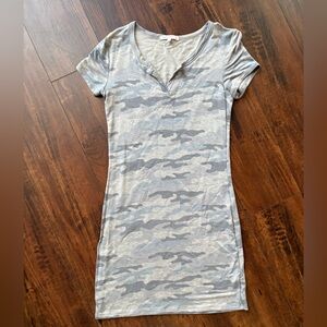 Gray Camouflage T-Shirt Lounge Dress